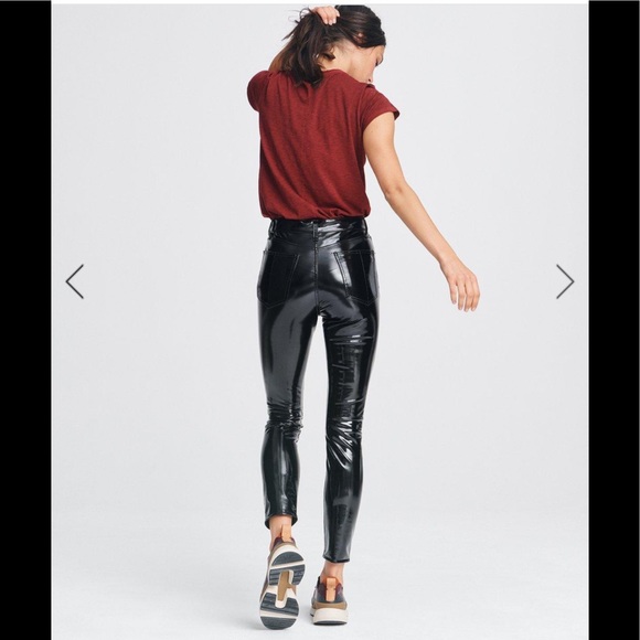 NWT rag & bone Super High Waist Skinny Vinyl Pants - Picture 6 of 16